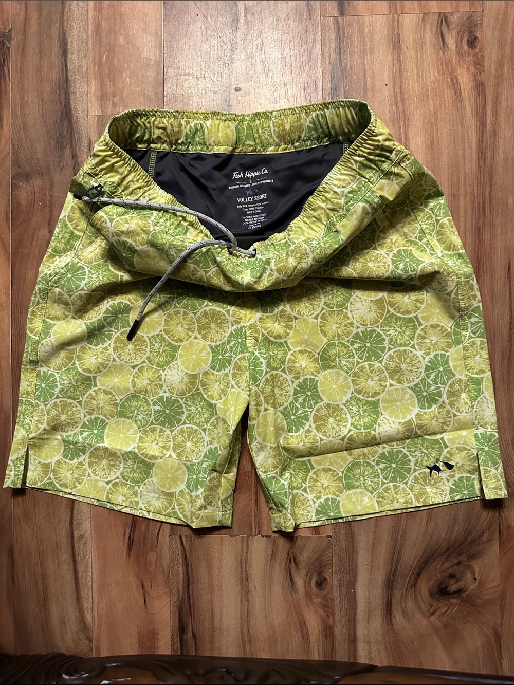 Fish Hippie Co. Men's Lime Print Volley Shorts